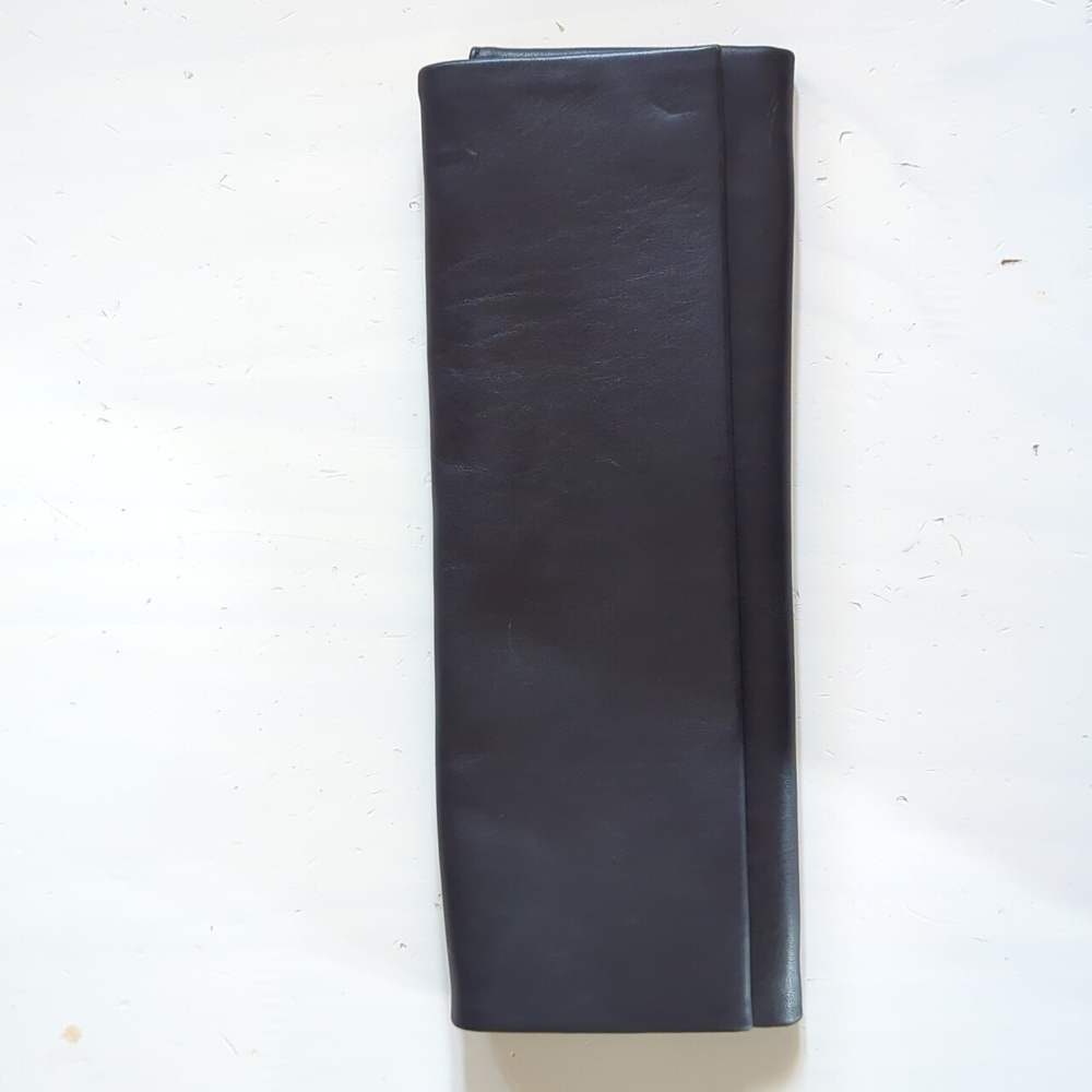 New Worth New York Black Leather Clutch